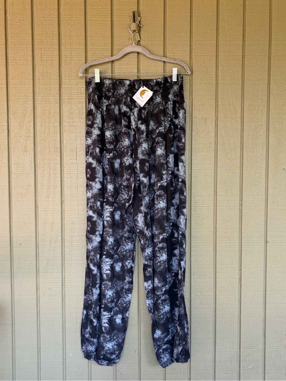 NWT Lotus and Luna Black Gray Acid Wash Harem Pants Curve